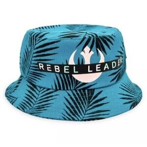 Disney Star Wars Rebel Leader Blue Palm Leaf Bucket Hat Cap New w/ Tags
